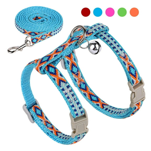 Didog Adjustable Kitten Cat Harness Leash Escape Proof Nylon Puppy Dog Walking Vest