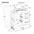 thumbnail image 5 of GDF Studio Modern Bathroom Vanity with Cabinet, Drawers, Solid Wood Legs, Gold Handle and Knob, Grey Finish, 5 of 14