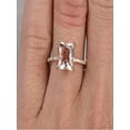 thumbnail image 2 of 1.25 Carat Princess Cut Peach Pink Morganite And Diamond Moissanite Engagement Ring In 10K Rose Gold, 2 of 2