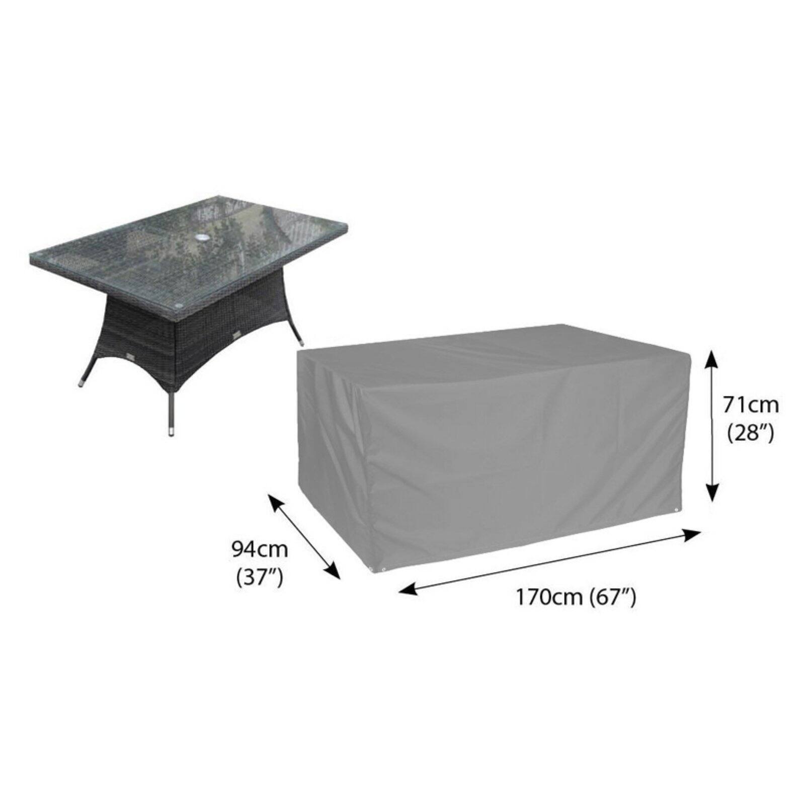 Bosmere Waterproof Grey Cover for 67 in. Rectangular Table - 67L x 37W x 28H in. - image 4 of 4