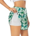 thumbnail image 2 of Bixox Women's Green Sea Turtle pattern 2 in 1 Running Shorts - Lightweight Athletic Workout Gym Yoga Shorts Liner with Pockets - XX-Large, 2 of 7