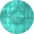 thumbnail image 1 of Ahgly Company Machine Washable Indoor Round Persian Turquoise Blue Traditional Area Rugs, 6' Round, 1 of 4