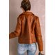 thumbnail image 1 of ABPHQTO Chaqueta Moto Mujer Piel Marrón Cremallera, 1 of 5