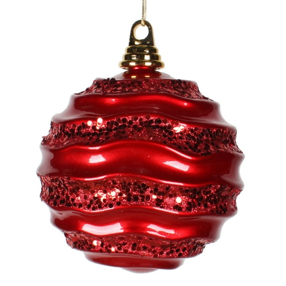 8'' Red Candy Glitter Wave Ball