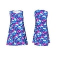 thumbnail image 7 of Honeii blue Skull purple flower Print Women's Sleeveless Dress, Loose Fit Casual Dress for Women, Summer Fashion Dress, 7 of 7