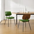 thumbnail image 4 of Green Faux Leather Modern Bentwood Dining Side Chair with Metal Legs in Dining Room, 4 of 6