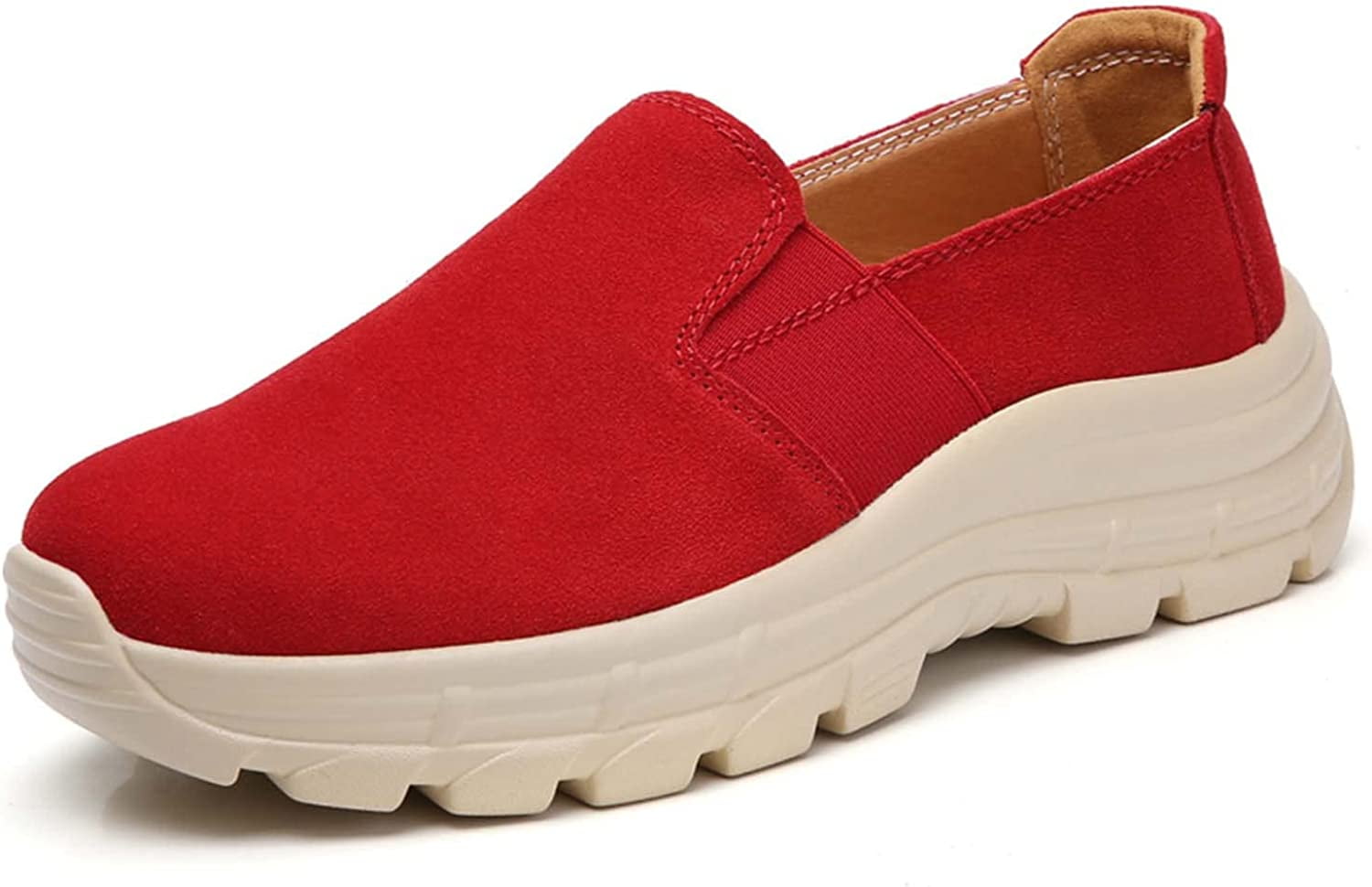 Women's Platform Slip-On Loafers Fashion Casual Walking Shoe ...