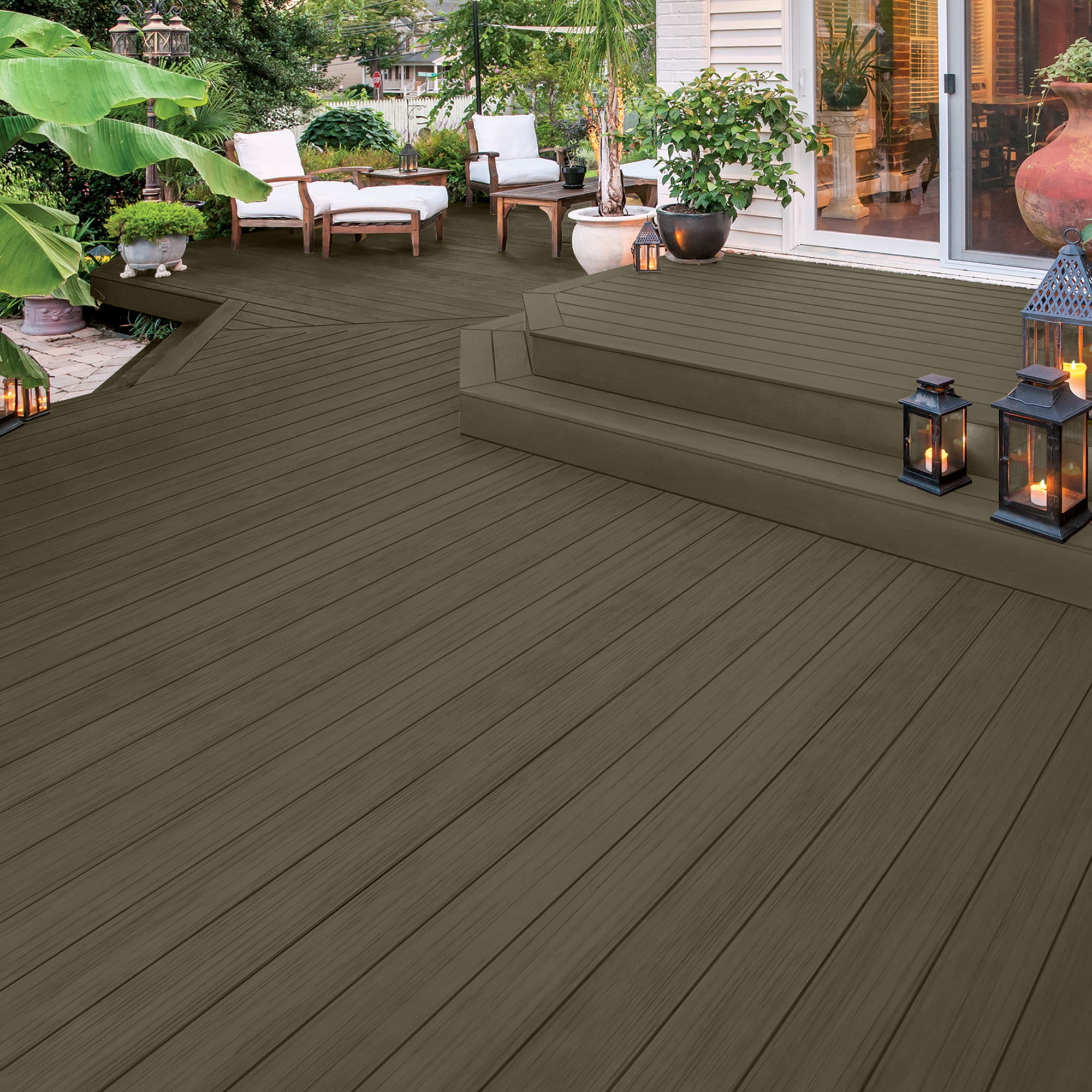 Olympic 1 Gallon SC-1034 Gibraltar Gray Exterior Solid Wood Protector Stain Plus Sealer in One