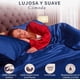 thumbnail image 2 of Juego De Sábanas Matrimonial De Satín Lujosas Modelo Azul, 2 of 4