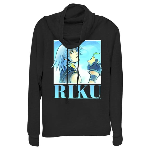 Junior's Kingdom Hearts 1 Sora's Best Friend Cowl Neck Sweatshirt Black Small