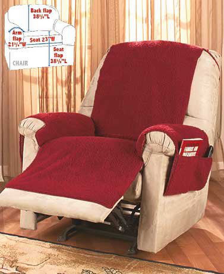 Fleece Recliner Covers Burgundy