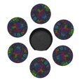 thumbnail image 3 of Posavasos de cuero de 6 piezas, posavasos de mandalas de tortugas de colores para bebidas, posavasos para tazas, regalo de inauguración de la casa, ideal para la decoración del hogar, 3 of 7