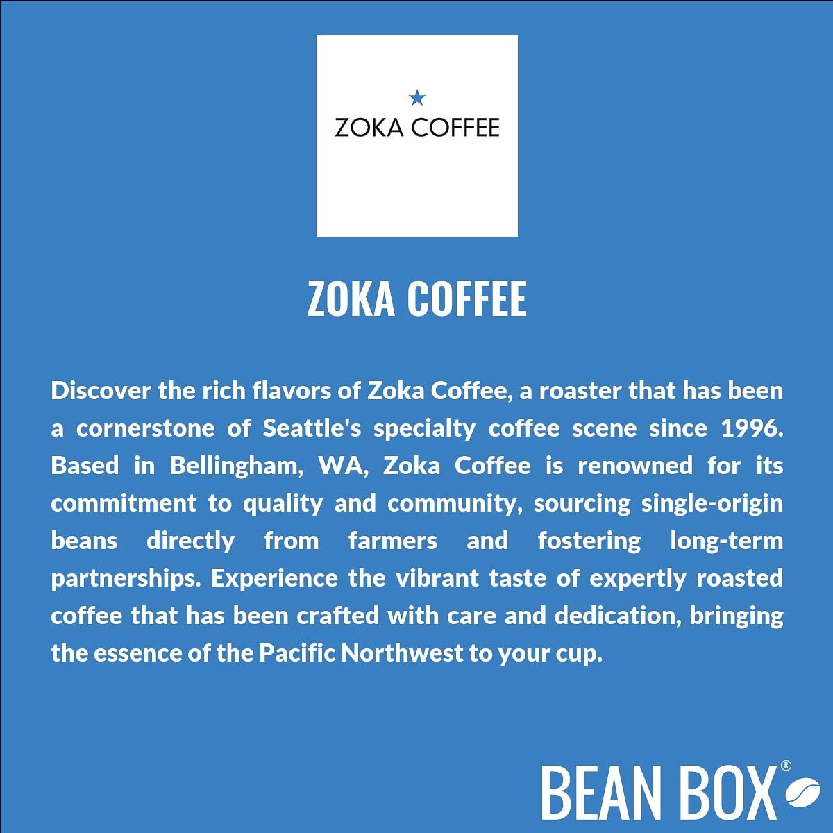Tatoosh Blend - Roasted by Zoka Coffee - Whole Bean Coffee - 2 Pound Bag