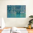 thumbnail image 3 of Elephant Stock Palazzo Da Mula Venice 1908 Wall Art - Horizontal Canvas Wall Art - Living Room Wall Decor - Abstract Canvas - Gray And Teal Decor By Claude Monet - 12" x 8", 3 of 8