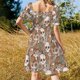 thumbnail image 4 of Spooky Mushroom Garden - Dusty Vestido de manga corta Vestido largo de mujer ropa de mujer, 4 of 7
