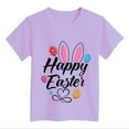 thumbnail image 4 of MIASHUI T-Shirt Garçon Drôle Imprimé Lapin de Pâques Manches Courtes pour Filles, Violet, 8-9 Ans, 4 of 4