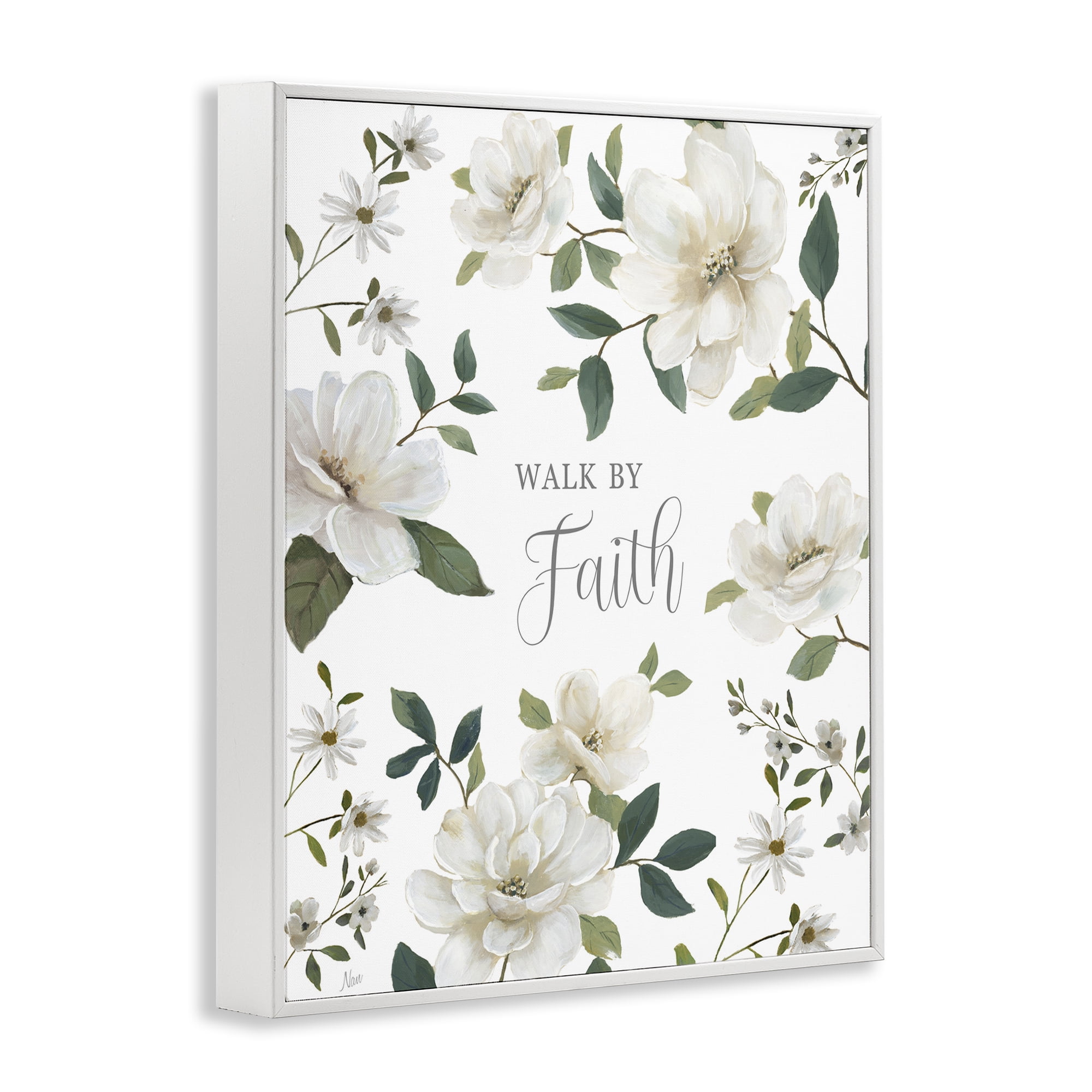Stupell Industries Floral Walk By Faith White Framed Giclee Art, design by Nan