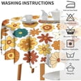 thumbnail image 5 of 70''S Retro Floral Tablecloth, Boho Abstract Yellow Orange Flowers Groovy Table Cover for Country Farmhouse Kitchen Dining Room Party Picnic Table Decor 60x60nch, 5 of 5