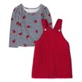thumbnail image 1 of Ensemble 2 Pcs Jupe-Short Florale pour Bébé Fille, Rubis, 18-24 Mois, 1 of 2