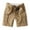 Khaki, variant on Mens Shorts Cargo Summer Loose Straight Leg Casual Retro Heavy Wash Pocket Quarter Short Trousers