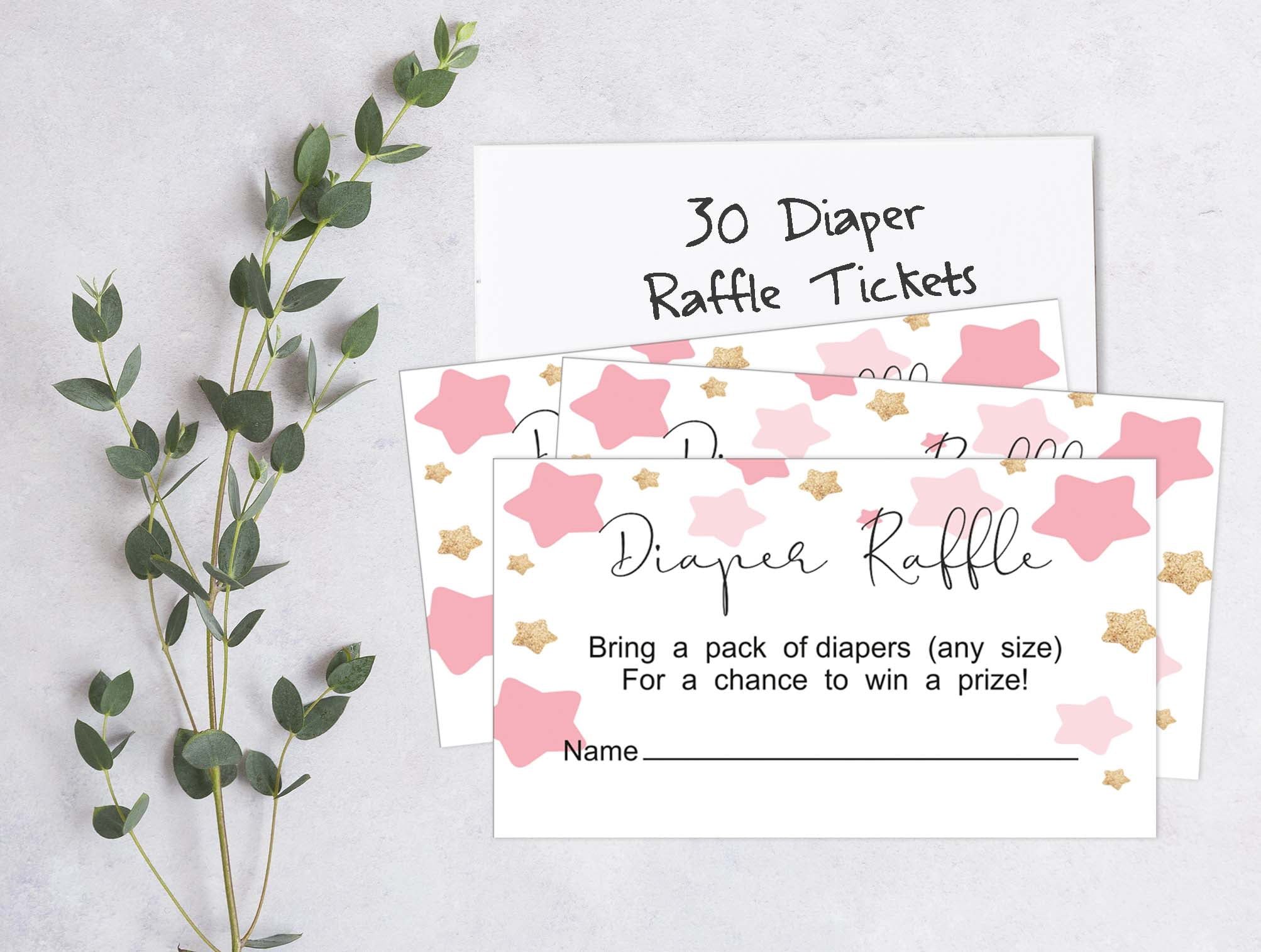 Inkdotpot 30Gender Reveal Baby ShowerDiaper Raffle Ticket Lottery Insert Cards Supplies Games For Baby Shower Party Bring A Pack Of Diapers To Win Favors Gifts And Prizes