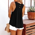 thumbnail image 6 of Rggeeun Women Tank Tops Flowy Vest Plus Size Wide Strap Crew Neck Waist Draping Long Loose Fit Backless Breathable For Summer Play Sports Leisure Sleeveless,Black,L, 6 of 8