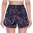 thumbnail image 3 of FORMRS Womens Swim Shorts Mesh Liner Quick Dry Casual Beach Board Bottom with Pockets, Sizes S-2XL, Roses and Pearls, 3 of 9
