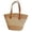 B, variant on Woven Straw Tote Bag with Leather Handles, Striped Pattern, 16.5 x 5.1 x 11 inches (A)