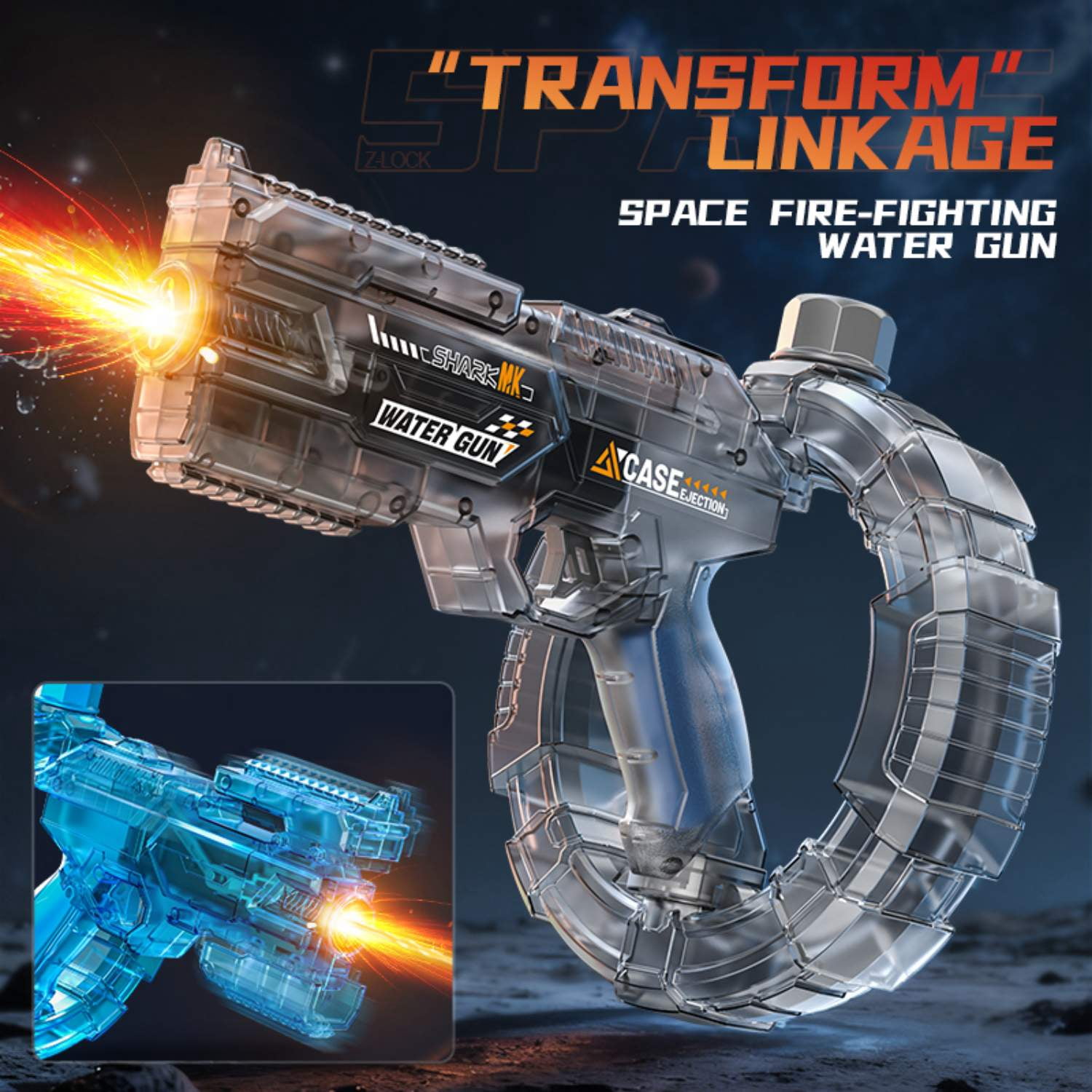 Unbranded Electric Water Blaster Toy, Continuous Spray, Automatic Fire, Gray