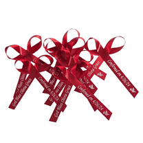Personalized Ribbons Baby Bridal Shower Wedding Favors Custom Made Red Satin Bows