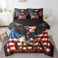 thumbnail image 1 of Erosebridal American Flag Bed in a Bag King size，Animal Hawk Bedding King Size,Wildlife Bedroom Decor,Reversible,7-Piece, 1 of 5