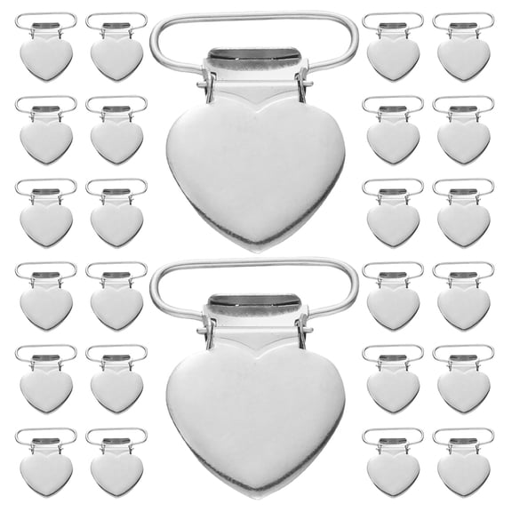 OUNONA 40 Pieces Heart-Shaped Metal Duckbill Clips for Overalls, Suspenders, and Sheet Fastening