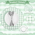 thumbnail image 4 of 60 Pcs Sage Green Gingham Paper Placemats,13.5 Inch Scalloped Checkered Place Mats Disposable Table Placemats Decorative Paper for Table Setting BBQ Baby Shower Wedding Bridal Banquet Tea Party, 4 of 5