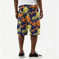 thumbnail image 6 of Men Print Corduroy Cargo Shorts Drawstring Elastic Waist Multi Pockets Knee Length Five Inch Casual Shorts For Summer Beach Travel Holiday, 6 of 6