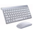thumbnail image 1 of 2.4G Wireless Keyboard Mouse Set Mini Multimedia Keyboard Mouse Combo Set for Notebook Laptop Mac Desktop PC Silver gray, 1 of 5