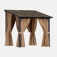 thumbnail image 6 of LazySunsets 8x10 FT Wall-Mounted Aluminum Gazebo Polycarbonate Roof with Full Mosquito Netting & Privacy Curtains, 6 of 8