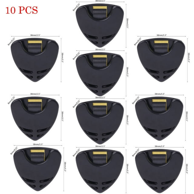 1/5/10 Pcs Support de Guitare en Plastique Plectre Boîte de Rangement Rapide Auto-Adhésif Forme Triangle 10 Pcs