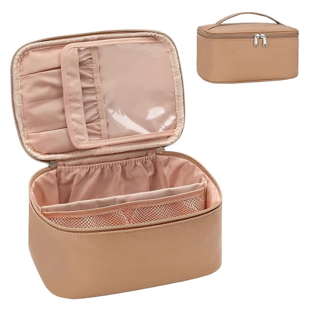 Makeup Bag, Portable Cosmetic Bag, Large Capacity Travel Makeup Case Organizer, Black Makeup Bags For Women Toiletry Bag for Girls Traveling With Hand