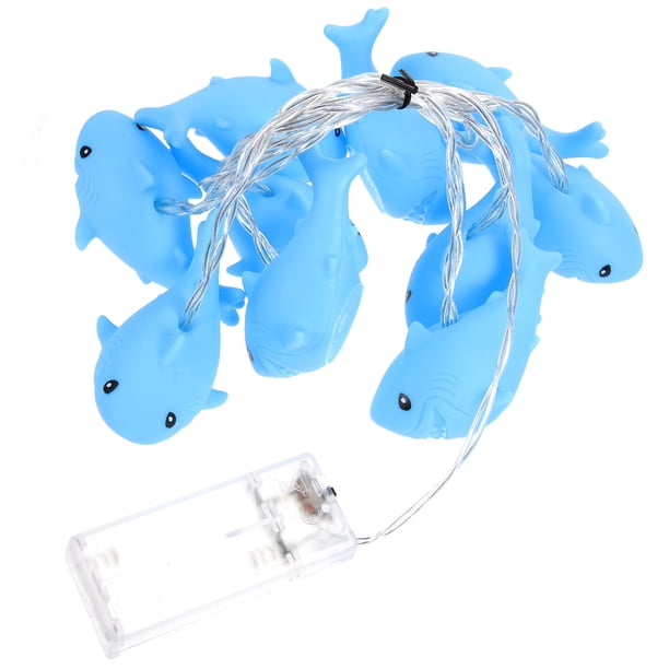 1 cadena de luces de cadena para interiores con adornos de tiburón, decoraciones colgantes de tiburón para iluminación