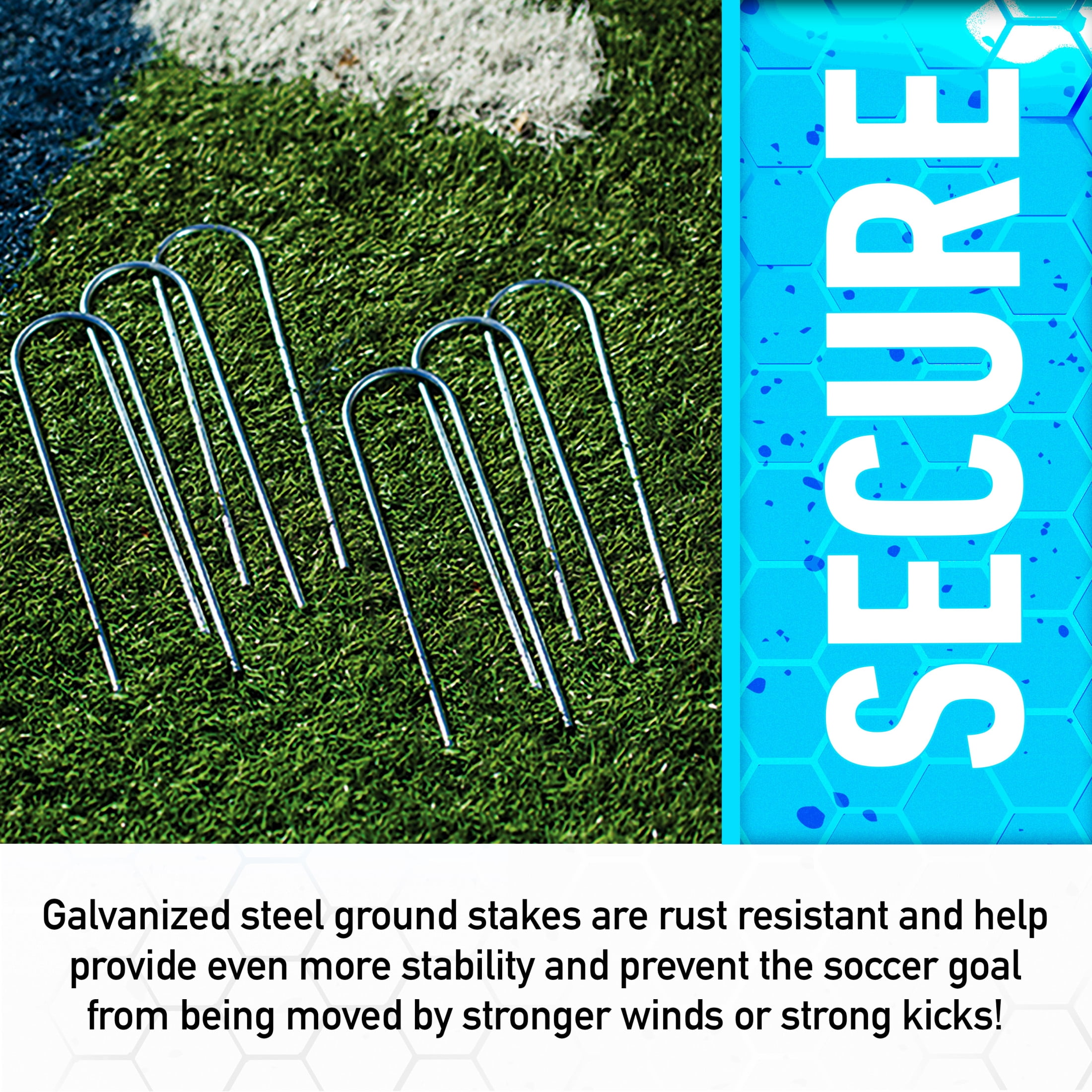 Franklin Sports Competition Soccer Goal - Steel Backyard Goal - 12' x 6' Official Size - Black