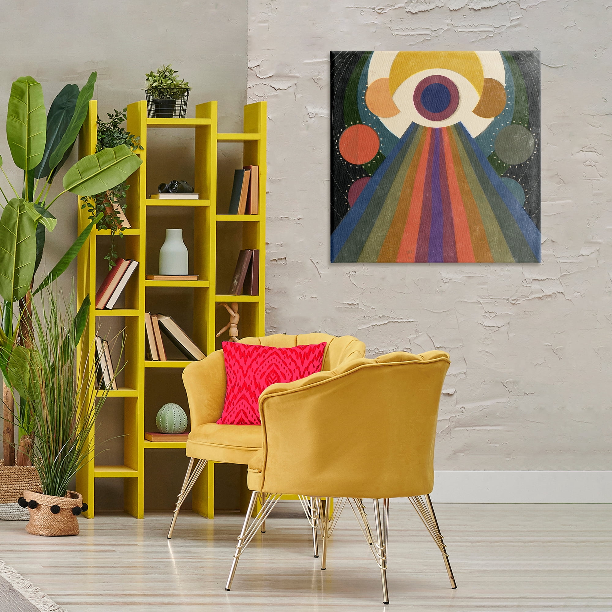 Stupell Industries Spiritual Eye with Rays Abstract Painting Wrapped Canvas Art Print Wall Art, 30 x 30