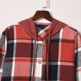 thumbnail image 4 of Ozmmyan Women's Shacket Jacket Casual Long Sleeve Plaid Printed Hoodie Coat Tops, 4 of 8