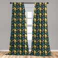 thumbnail image 5 of Ambesonne Garden Curtains, Dots Fruits Leaves Flowers, Pair of 28"x63", Earth Yellow Dark Teal, 5 of 5