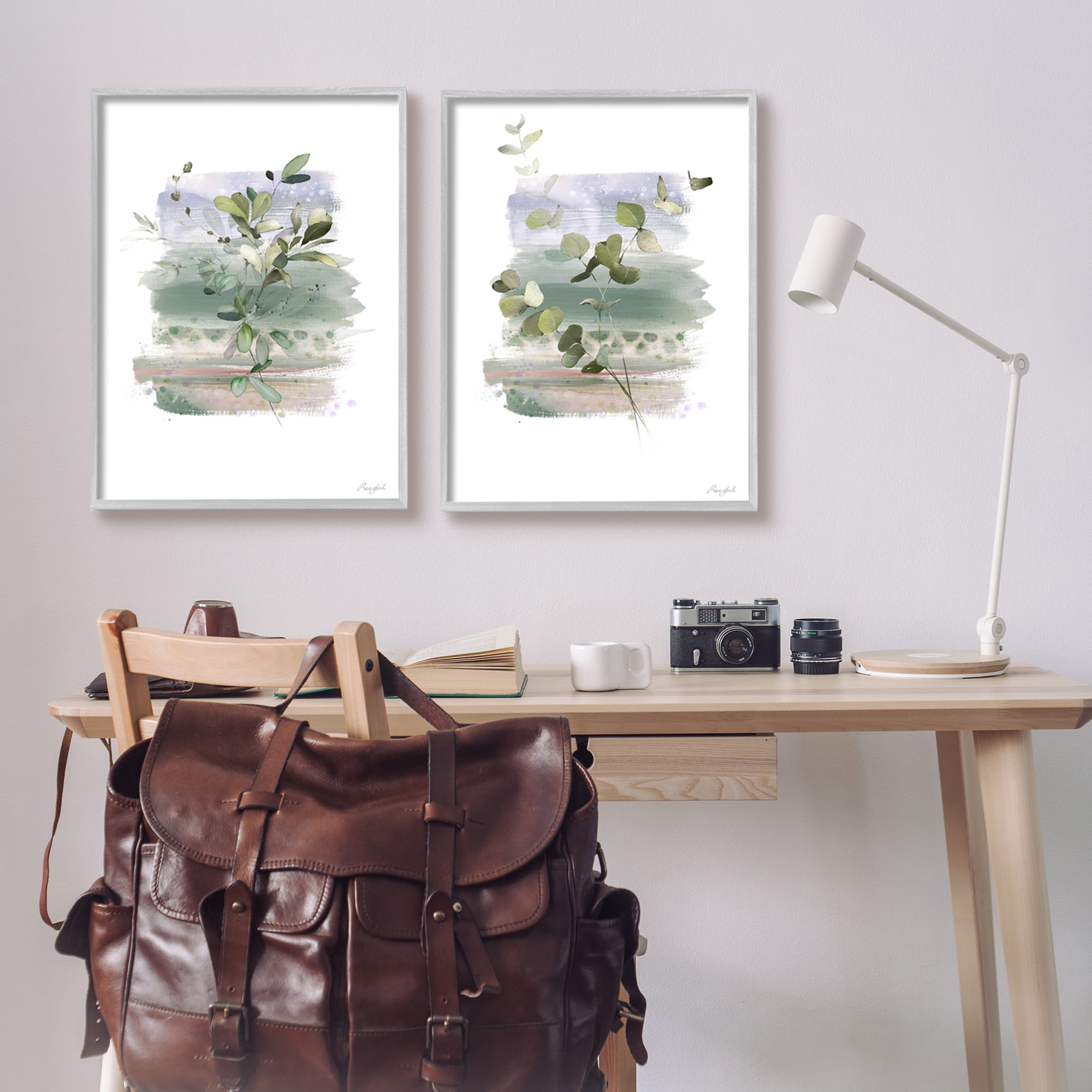 Stupell Industries Modern Botanical Sprigs Botanical & Floral Painting Gray Framed Art Print Wall Art, 24 x 30