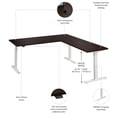 thumbnail image 2 of Scranton & Co Engineered Wood 72W L-Shaped Standing Desk in Black Walnut, 2 of 7