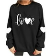 thumbnail image 4 of BLTIBY Valentine Sweatshirts for Women Love Heart Graphic Sweater Long Sleeve Crew Neck Pullover Blouse Fashion Casual Valentines the Day Tops Black 2 S, 4 of 9