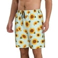 thumbnail image 2 of Logiee Vintage White Polka Dot Sunflower Print Mens Swim Trunks Quick Dry Board Shorts,Breathable Hawaii Beach Shorts Swimwear Bathing Suits-3X-Large, 2 of 6