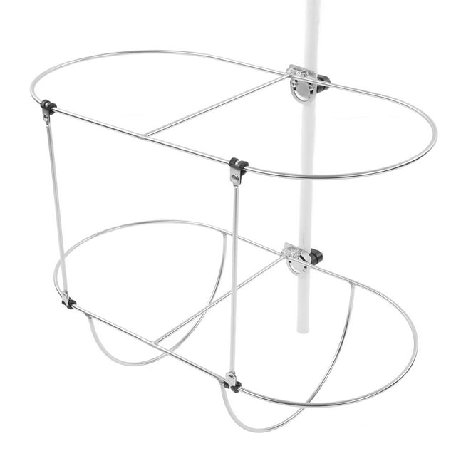 Double Rack, Boat Fenders Holder Rack 304 Stainless Steel Foldable Rust Resistant for Marine