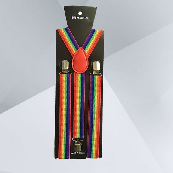NICEXMAS Women Suspenders for Pants Rainbow Y-Back Adjustable Comfort Multi 1Pcs