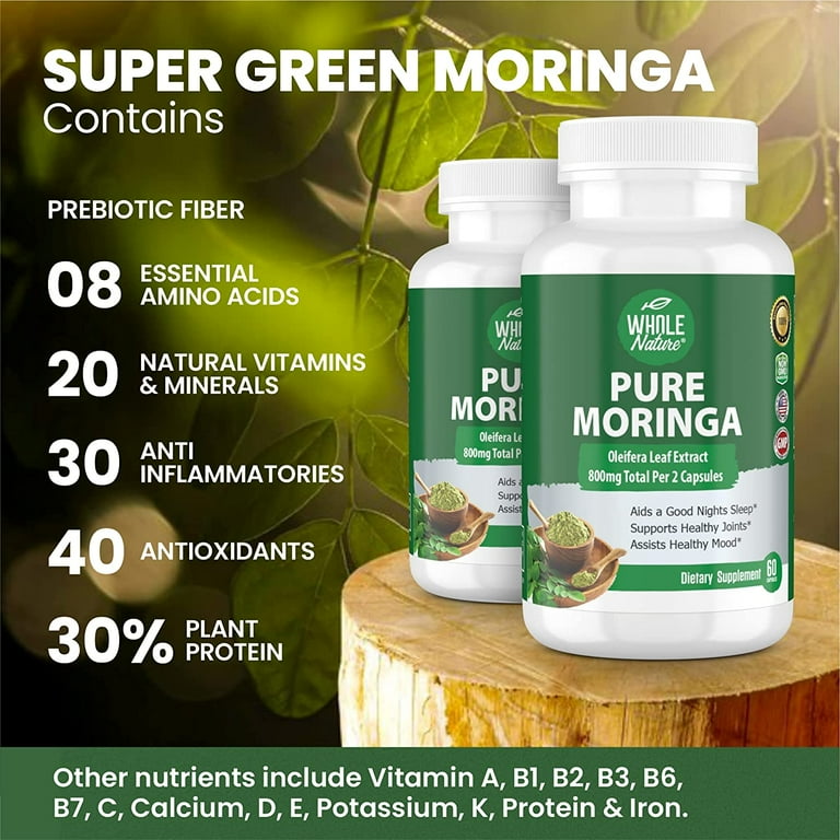 Rosabella Moringa Capsules - Pure Moringa Powder, Energy